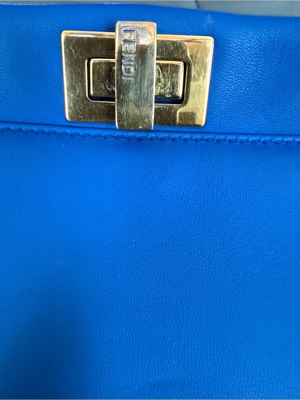 Fendi Peekaboo Mini in Electric Blue with Gold Hardware - Picture 9 of 16